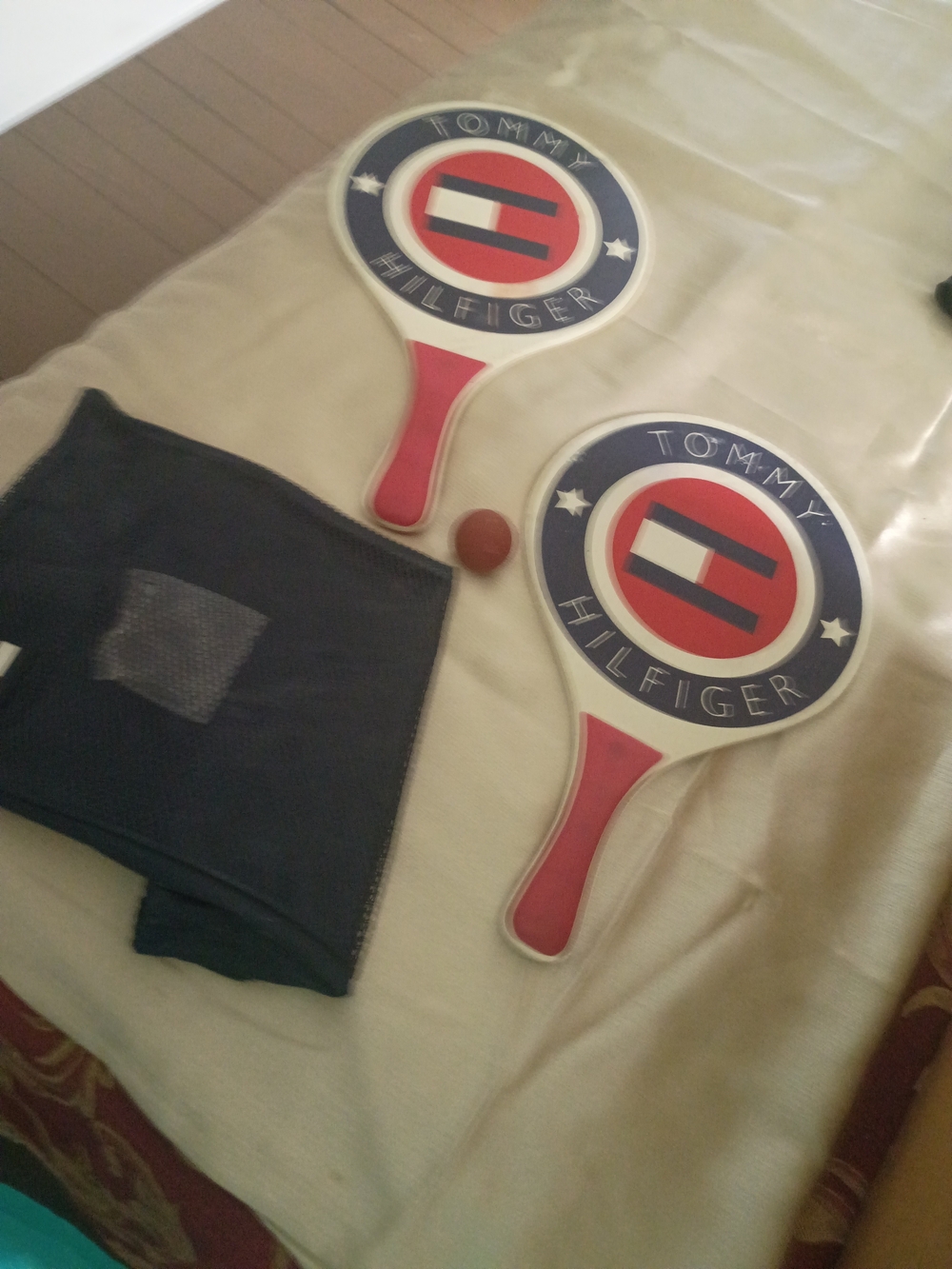 Tommy Hilfiger Red, Navy and White Paddle Ball Set